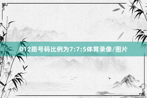 012路号码比例为7:7:5体育录像/图片