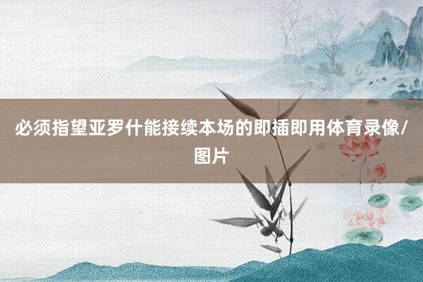 必须指望亚罗什能接续本场的即插即用体育录像/图片